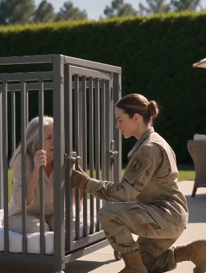 Soldier granddaughter returns home to save grandmother from a metal cage prison.